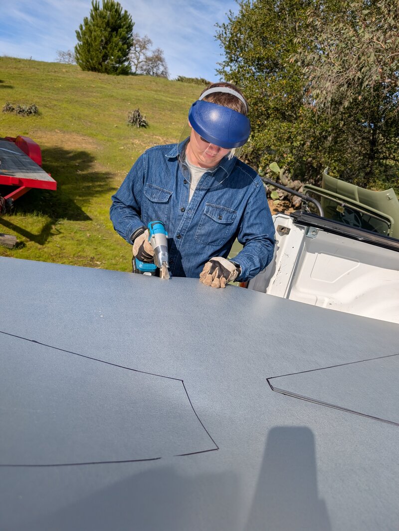 Josh building a UFO prop from a satellite dish